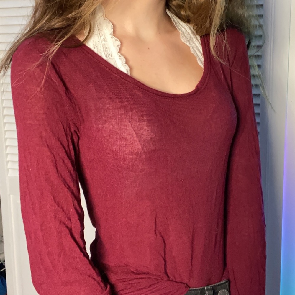 Sheer Maroon top!